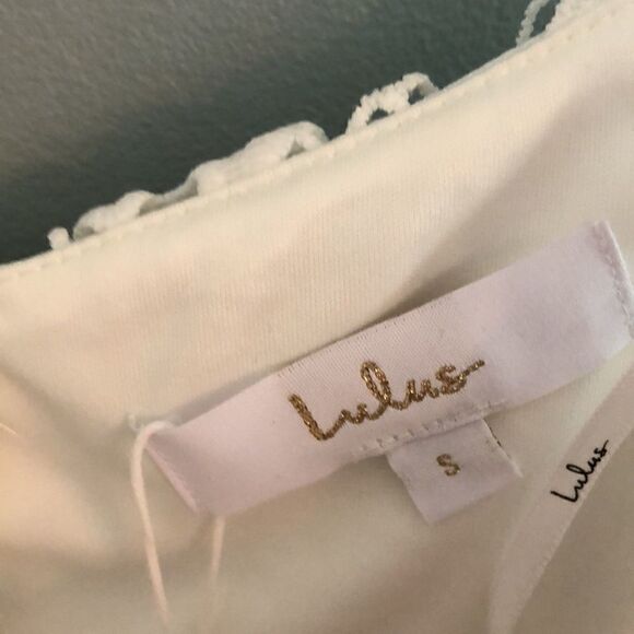 NEW Lulus Women’s Small White lace maxi portrait beach wedding dress - Picture 10 of 16